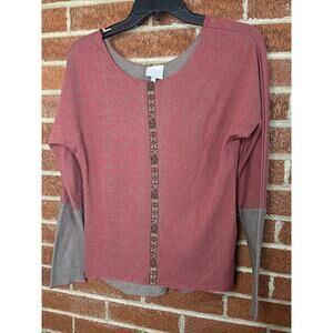 Freshwear Juniors Shirt Western Red Brown Large